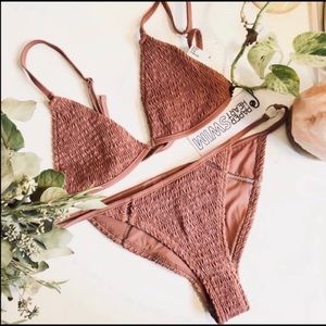 NEW PAPER HEART ASOS Mauve Ruched Blush Bikini 8